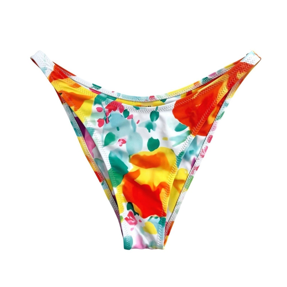 Jimmi Swim Wynwood Multicolor Watercolor Floral Bikini Bottoms Medium